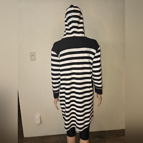 SimplyVera Vera Wang 3/4 Sleeves Women Pullover Hoodie Striped Size Large - Picture 3 of 9